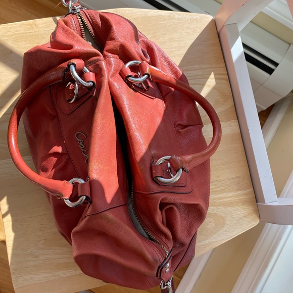 Burnt Orange Coach Leather Convertible Satchel - Picture 7 of 7